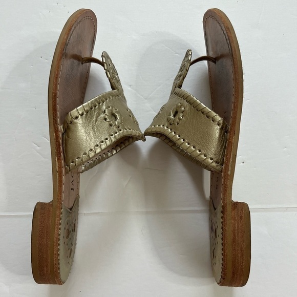 Jack Rogers Jacks Flat Sandals Gold Size 7 - Picture 6 of 8